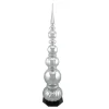 Shiny Ball Finial Tower Commercial Christmas Decoration - 54" - Silver