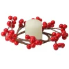Shiny Berries Artificial Christmas Candle Ring - 7"