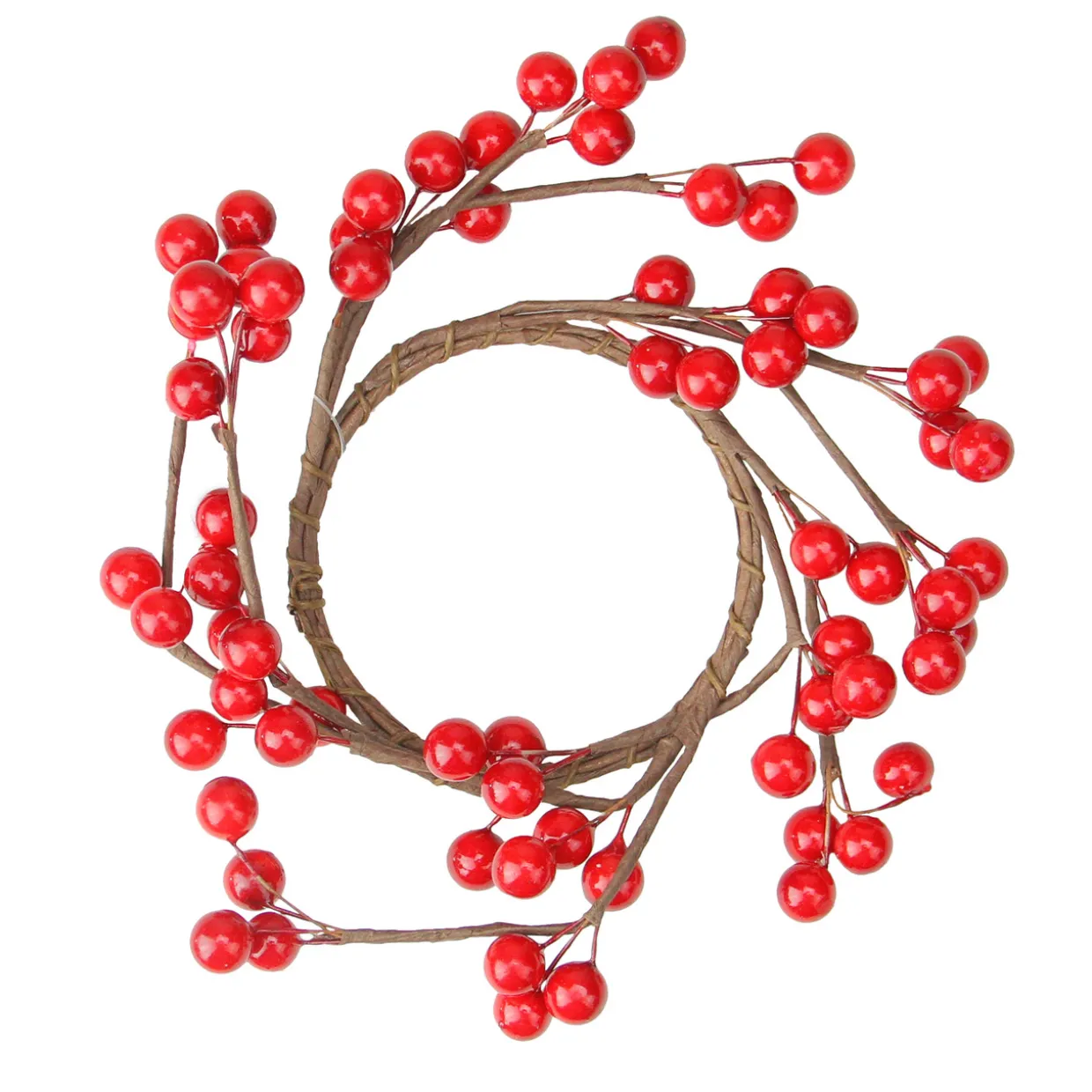Shiny Berries Artificial Christmas Candle Ring - 7"
