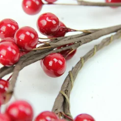 Shiny Berries Artificial Christmas Candle Ring - 7