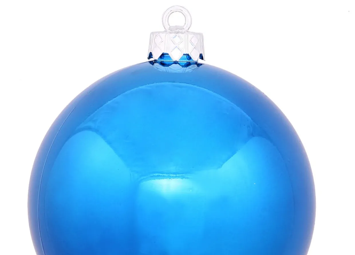 Shiny Blue Drilled Shatterproof Christmas Ball Ornament 2.75" (70mm)