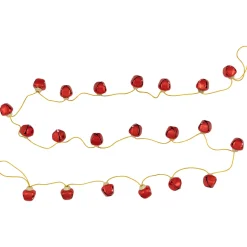 Shiny Christmas Jingle Bells Metal Garland - 7.5' - Red