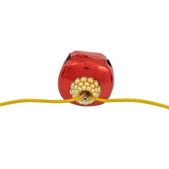 Shiny Christmas Jingle Bells Metal Garland - 7.5' - Red