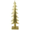 Shiny Christmas Tree on Square Base Decoration - 16" - Gold
