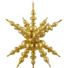 Shiny 3D Sunburst Snowflake Commercial Christmas Ornament - 24" - Gold