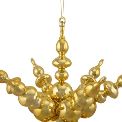 Shiny 3D Sunburst Snowflake Commercial Christmas Ornament - 24" - Gold