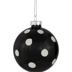Shiny Finish Polka Dots Christmas Glass Ball Ornaments - 3