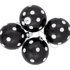 Shiny Finish Polka Dots Christmas Glass Ball Ornaments - 3