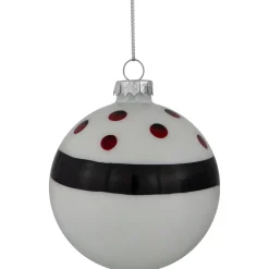 Shiny Finish Striped Christmas Glass Ball Ornaments - 3