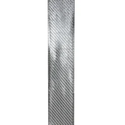 Shiny Silver Diagonal Striped Wired Christmas Craft Ribbon 2.5" x 10 Yards
