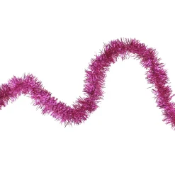Shiny Traditional Tinsel Commercial Christmas Garland - 50' - Pink - Unlit