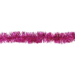 Shiny Traditional Tinsel Commercial Christmas Garland - 50' - Pink - Unlit