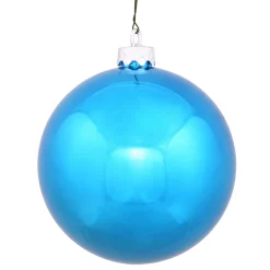 Shiny Turquoise Blue Shatterproof Christmas Ball Ornament 2.75" (70mm) - Pack of 12