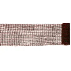 Silver and Red Sparkling Christmas Craft Ribbon 6" x 4 Yards