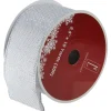 Silver Burlap Wired Christmas Craft Ribbon 2.5" x 10 Yards