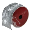Silver Wired Christmas Words Craft Ribbon 2.5" x 10 Yards