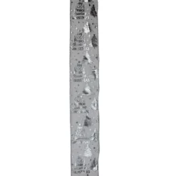 Silver Wired Christmas Words Craft Ribbon 2.5" x 10 Yards