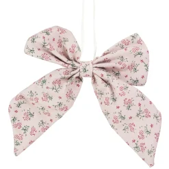 Single Loop Floral Christmas Bow Decoration - 5.5" - Pink
