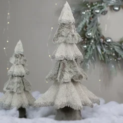 Sisal and Faux Fur Christmas Tree with Glitter - 20" - Gray