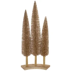 Sisal Christmas Trees Decor - 25" - Rose Gold - Set of 3