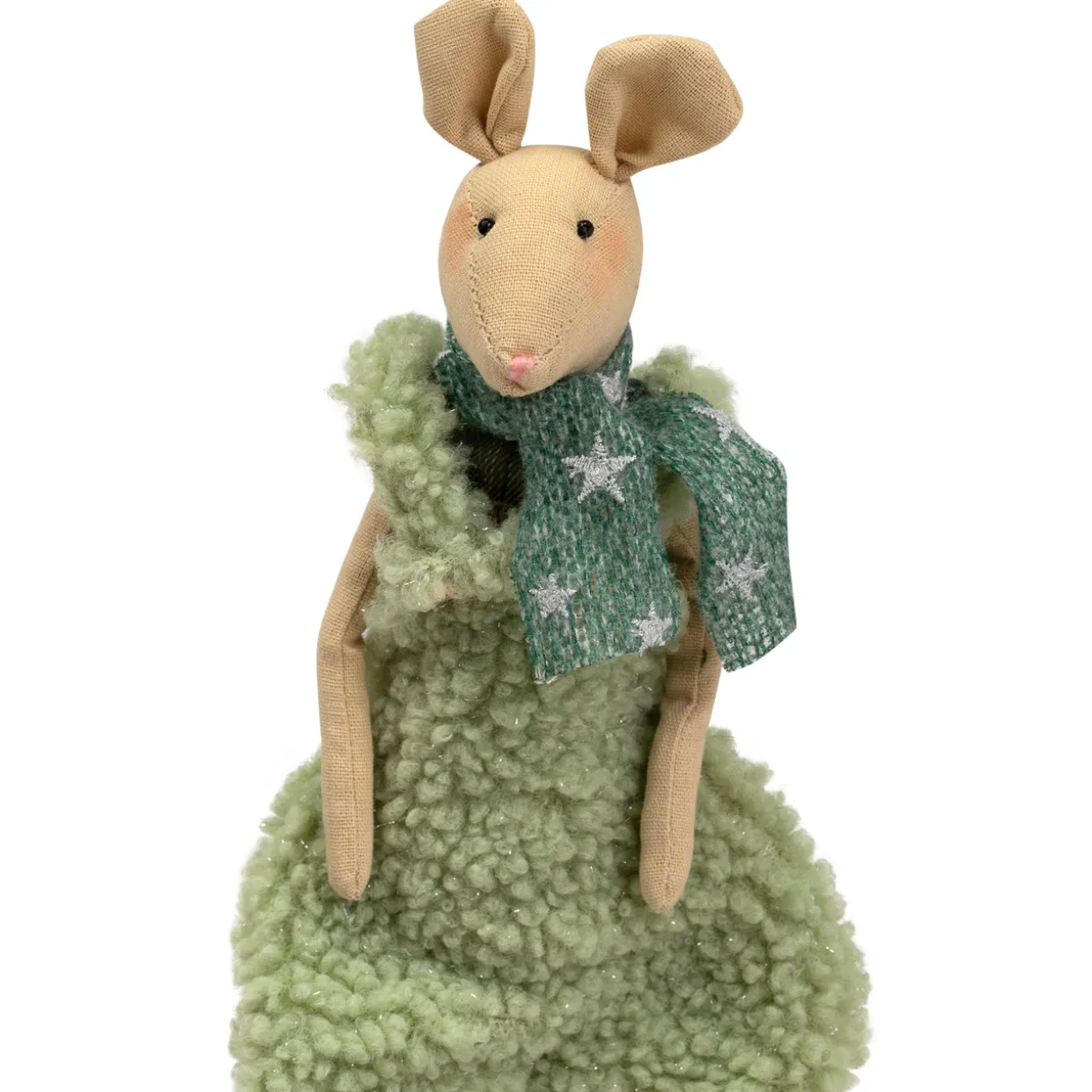 Sitting Boy Mouse in Overalls with Dangling Legs Christmas Figure - 18"