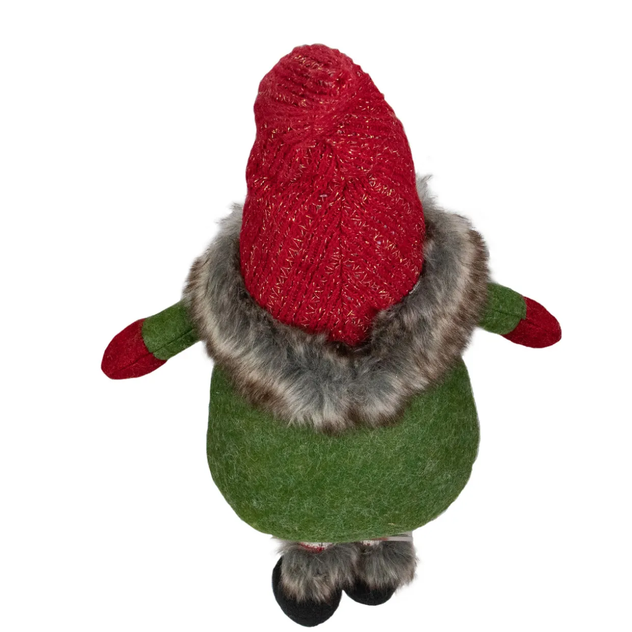 Sitting Female Gnome with Pigtails and Dangling Legs Christmas Figurine - 25"