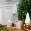 Sitting Gnome With Chevron Outfit Christmas Figure - 13.75"