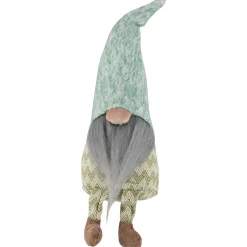 Sitting Gnome With Chevron Outfit Christmas Figure - 13.75"