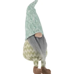 Sitting Gnome With Chevron Outfit Christmas Figure - 13.75