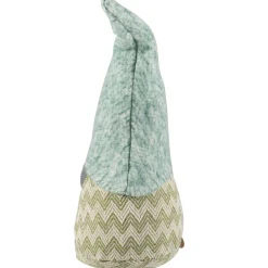 Sitting Gnome With Chevron Outfit Christmas Figure - 13.75