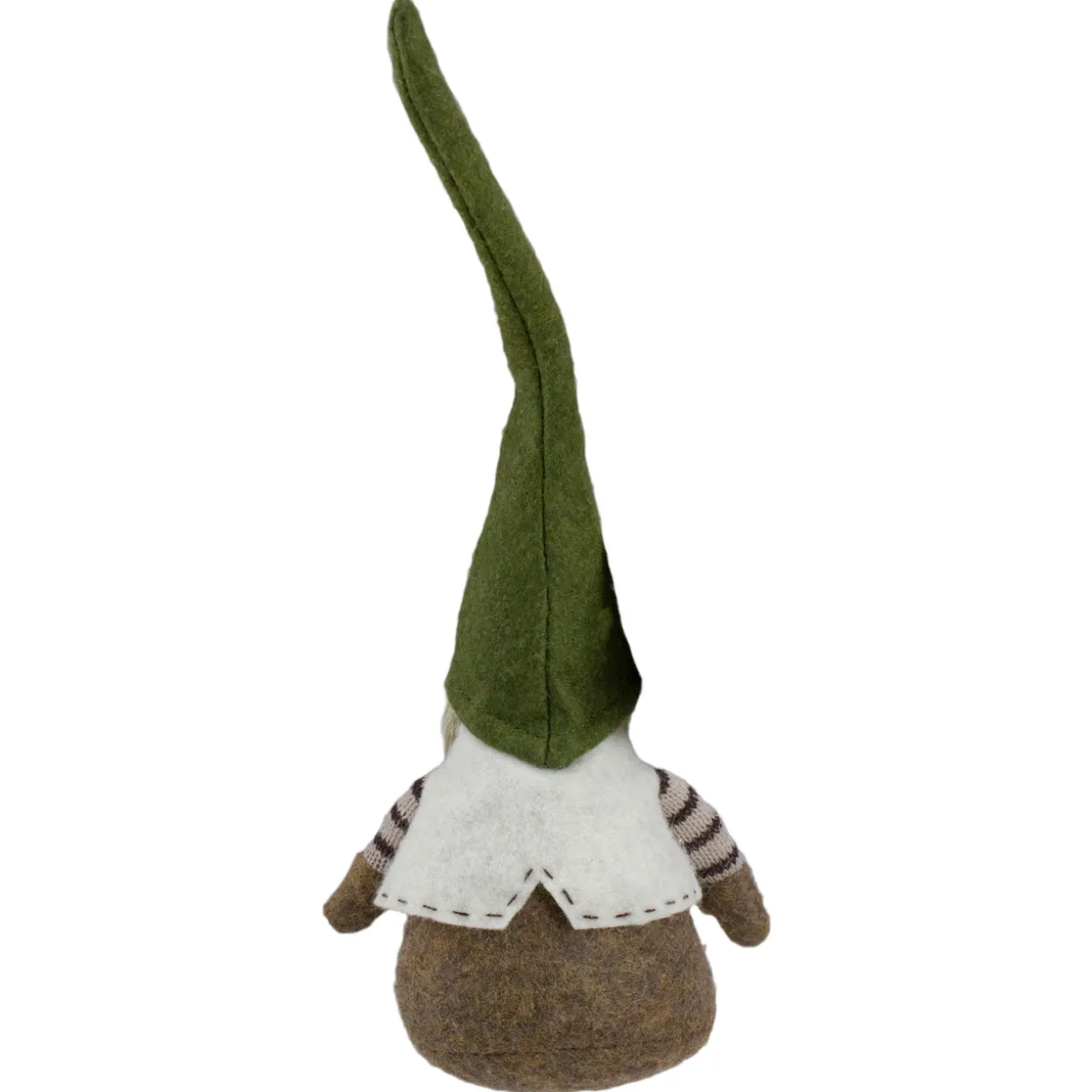 Sitting Gnome with Pointy Snowflake Hat Christmas Figure - 12" - Green and Brown