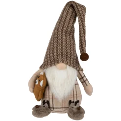 Sitting Gnome with Teddy Bear Christmas Figure - 14"