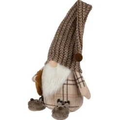 Sitting Gnome with Teddy Bear Christmas Figure - 14