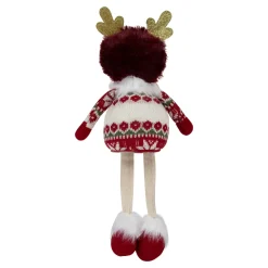 Sitting Plush Girl with Dangling Legs Christmas Figure - 16