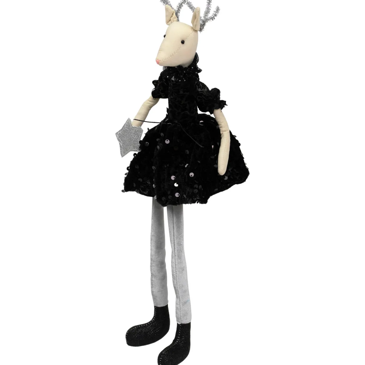 Sitting Reindeer with Dangling Legs Christmas Figure - 18"