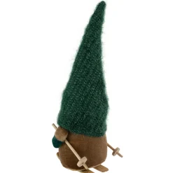 Skiing Gnome with Snowflake Knitted Hat Christmas Decoration - 12.5
