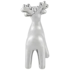 Sleek Ceramic Standing Moose Christmas Figurine - 7