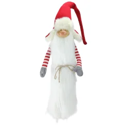 Slim Santa Christmas Gnome with White Fur Suit and Red Hat - 35
