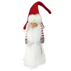 Slim Santa Gnome Christmas Figure - 22” - White and Red