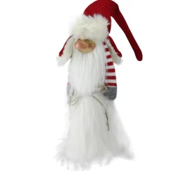 Slim Santa Gnome Christmas Figure - 22” - White and Red