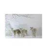 Small Fiber Optic Lighted Winter Woods with Deer Canvas Wall Art 12" x 11.75"