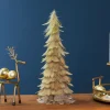 Small Layered Feathers Cone Tree Christmas Tabletop Decoration - 15.75"