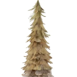 Small Layered Feathers Cone Tree Christmas Tabletop Decoration - 15.75"