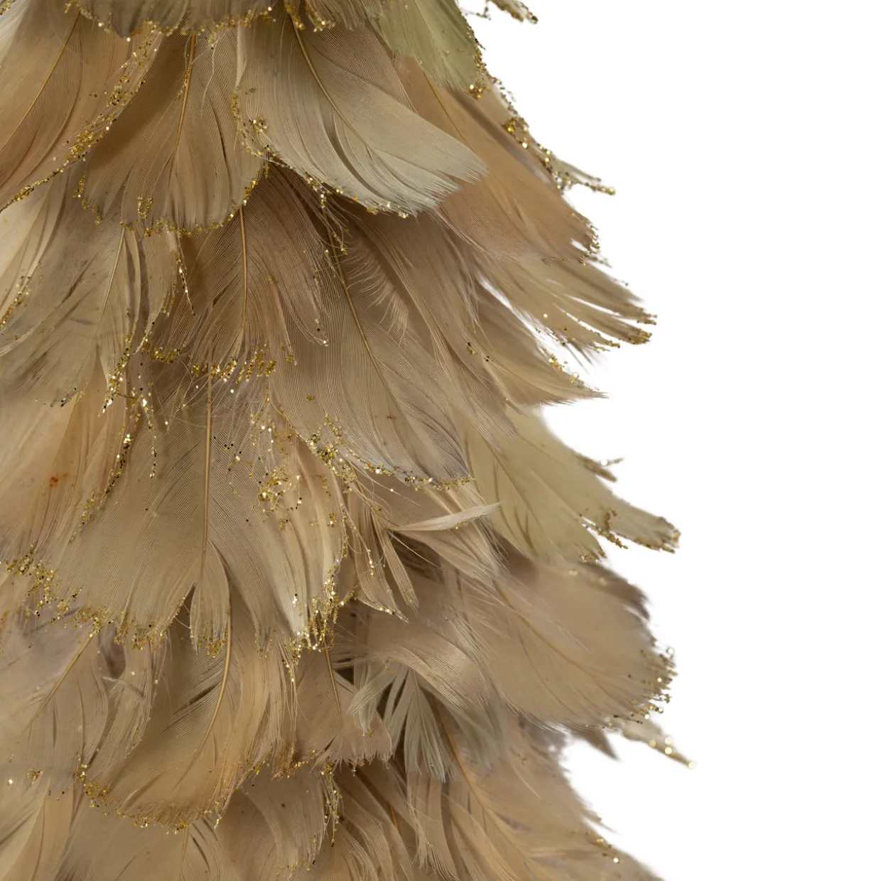 Small Layered Feathers Cone Tree Christmas Tabletop Decoration - 15.75"