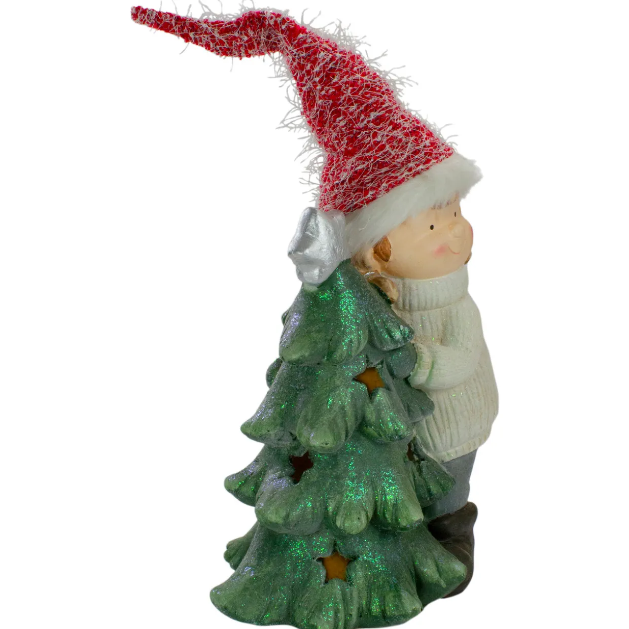 Smiling Girl Hugging a Star Tree Christmas Figure - 30"