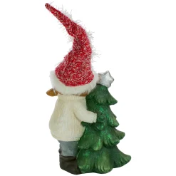 Smiling Girl Hugging a Star Tree Christmas Figure - 30