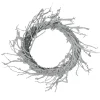 Snow Flocked and Iridescent Glitter Twig Artificial Christmas Wreath - 24-Inch, Unlit