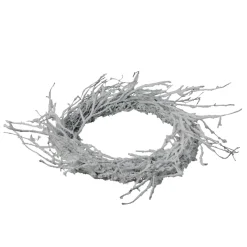 Snow Flocked and Iridescent Glitter Twig Artificial Christmas Wreath - 24-Inch, Unlit
