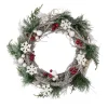 Snowflakes and Berries Winter Foliage Christmas Wreath - 13" - Unlit