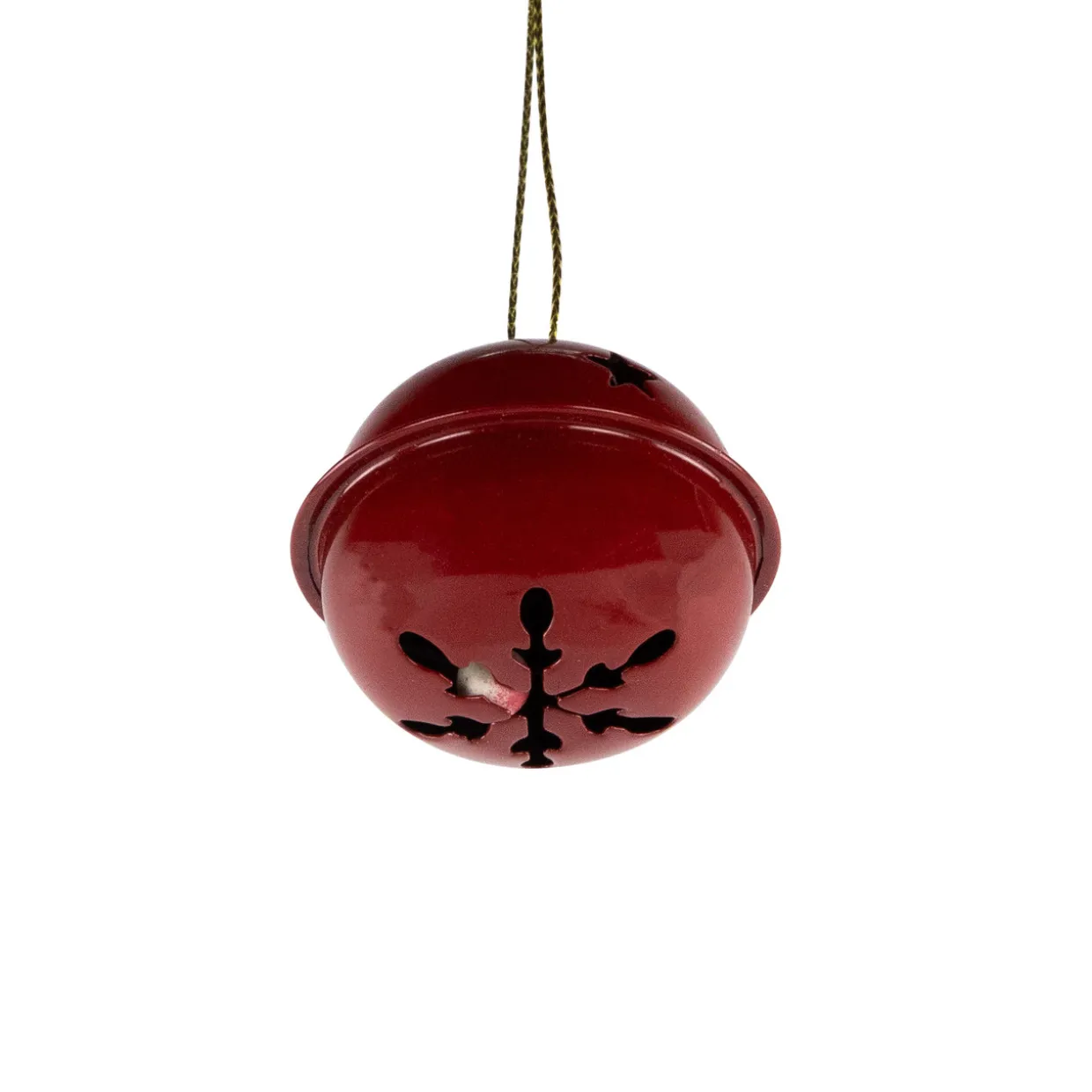 Snowflakes and Stars Christmas Jingle Bell Ornaments - 1.5" - Burgundy - 12ct